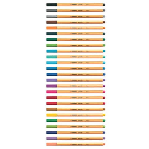 Fineliner Stabilo Point 88® 0,4 mm conf. 25 colori assortiti 8825-1